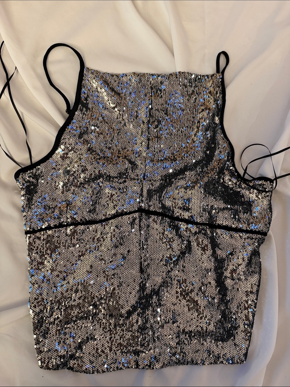 Free People Silver Sequin Cami
